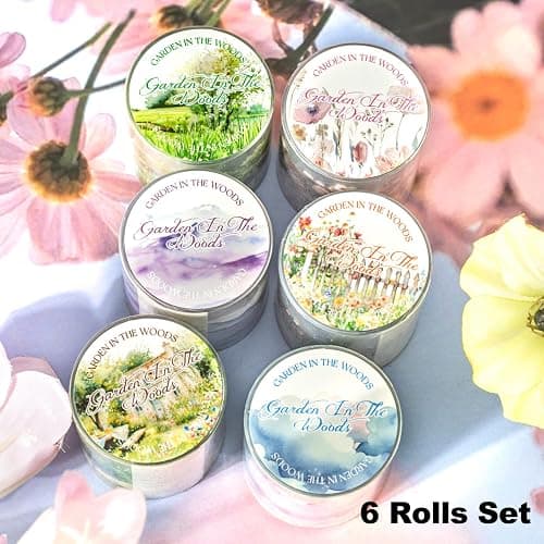 MiyouLuna 6 Rolls Transparent PET Tape Set, Nature Landscape Decorative Stickers for Scrapbooking, Journaling, DIY Crafts, Waterproof Craft Supplies with Decorative Clip thumbnail 2