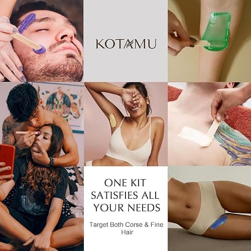 KOTAMU Waxing Kit for Women & Men, Wax Warmer for Hair Removal, Digital Wax Kit with Silicone Pot，Ideal for Face Eyebrow Arm Legs Armpit &Sensitive Skin, Bloomy Waxing Machine for Home Salon Use thumbnail 8