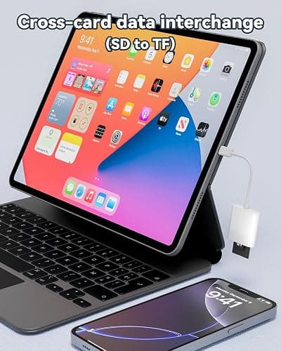 USB-C SD Card Reader, Dual Slot for SD and MicroSD, Type C Adapter Compatible with iPhone 17/16/15, iPad, Laptop, Trail Camera Viewer, Plug and Play (2 Port (USBC SD+TF)) thumbnail 7