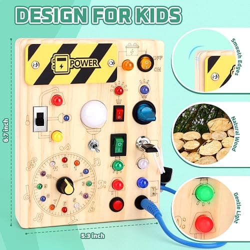 Grarain Busy Board for Toddlers - Montessori Educational Toy for 1-3 Year Old Boys & Girls | Travel-Friendly Sensory Learning Activity | Ideal for Kids with Autism(Clocks Busy Board) thumbnail 2