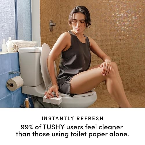 TUSHY Classic 3.0 Bidet Toilet Seat Attachment - A Non-Electric Self Cleaning Water Sprayer with Adjustable Water Pressure Nozzle, Angle Control & Easy Home Installation (Platinum) thumbnail 4