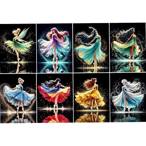 RYMILIE 8 Pack Diamond Painting Kits for Adults,Diamond Painting Kits,5D Princess Diamond Art Kits for Adults Beginner Gem Art Full Drill Diamond Dots Art Home Wall Decor 12x16inch - Image 1