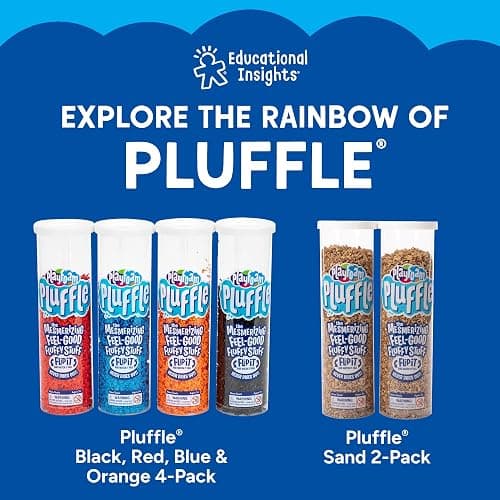 Educational Insights Pluffle Mini 8-Pack - Preschool Sensory Bin Filler, Tactile Sensory Toys for Toddlers 3-4, Mess Free Slime Alternative, Satisfying Foam Sand Bin Filler thumbnail 6