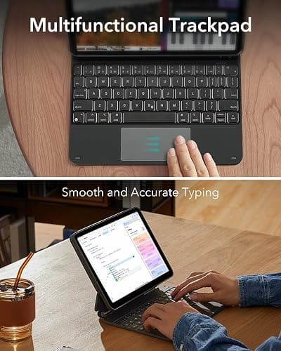 ESR iPad Air 11 Inch Case with Keyboard (M3/M2, 2025/2024) & iPad Pro 11/Air 5th/4th Gen Keyboard, Easy-Set Magnetic Stand, Portrait/Raised Modes, with Removable Protective Case, Black thumbnail 6