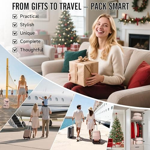 Veken 8 Set Packing Cubes for Travel, Birthday Gifts for Women Mom Her, Cruise Ship Essentials Accessories for Beach Vacation, Suitcase Organizer Bags for Luggage with Hanging Toiletry & Shoe Bag thumbnail 7