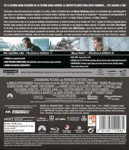Salvar Al Soldado Ryan [4K Ultra-HD + Blu-ray] [Blu-ray] thumbnail 2