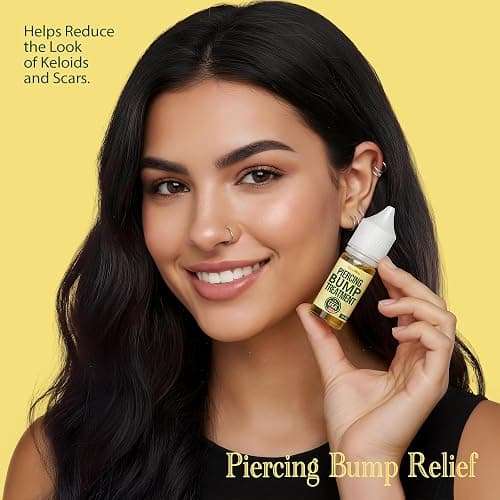 BodyJ4You Keloid Bump Removal Oil - Piercing Aftercare Shrinking Drops - Nose Ear Septum Belly Cartilage Scar Treatment Piercing Bump Solution - Tea Tree Jojoba Essential Oils Keloid Care (Pack of 2) thumbnail 4