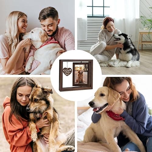 Jigfoxy Dog Memorial Gifts for Loss of Dog, Pet Cat Memorial Gifts for Dogs | Rotating Wooden Picture Frame for 4x6 Photo, Loss of Dog Cat Sympathy Passing Away Bereavement Remembrance Gift thumbnail 6