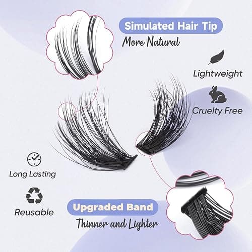 Fluff Lash Clusters 60D+80D Thick Eyelash Clusters D Curly Wispy Individual Lashes 10-18mm Cluster Eyelash Extensions 280pcs False Eyelashes DIY Flat Lash Extension by TOOCHUNAG thumbnail 6