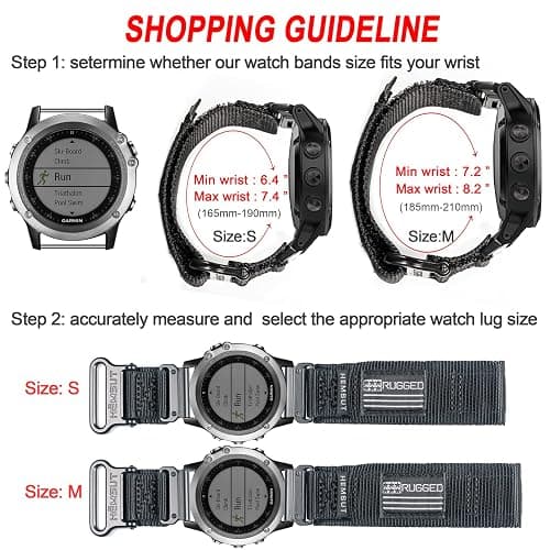 Compatible with Garmin Watch Band, Super Strong Nylon Sport Band with Woven Buckle, for Firthnix/Forerunner/Vivoactive/Approach/MARQ/Quatix/D2 Series thumbnail 5
