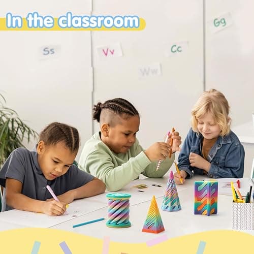JOYIN 4 Pack Impossible Cone Fidget Toys, Pastel Color 3D Printed Spiral Cone Flexible Impossible Pyramid Passthrough Fidget Toys for Stress Relief, Kids Adults Christmas Stocking Stuffers thumbnail 2
