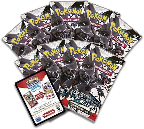 Pokémon-Sammelkartenspiel: Top-Trainer-Box Karmesin & Purpur – Schwarze Blitze: Zekrom (1 Vollbild-Promokarte mit Voltolos, 9 Boosterpacks & Premium-Zubehör) thumbnail 5