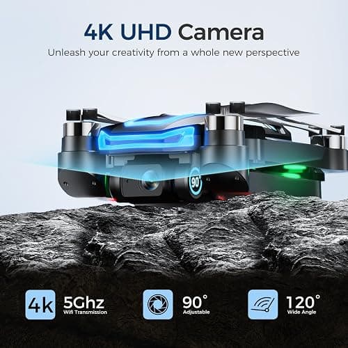 GPS Drone with 4K HD Camera EIS for Adults, 4.5 inch Screen on Remote Controller,FPV RC Drones with Auto Return, Follow Me and Lightweight,,2 PCS Batteries for Long Flight Time,Easy Fly Quadcopter for Kids & Beginners,Under 250g thumbnail 2