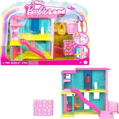 Barbie Mini BarbieLand Doll House Sets, Mini Dreamhouse with Surprise 1.5-inch Barbie Doll, Furniture & Accessories, Plus Elevator & Pool - Image 1