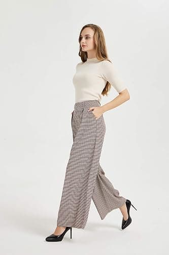 Tronjori Women High Waist Casual Wide Leg Long Palazzo Pants Trousers Regular Size thumbnail 4