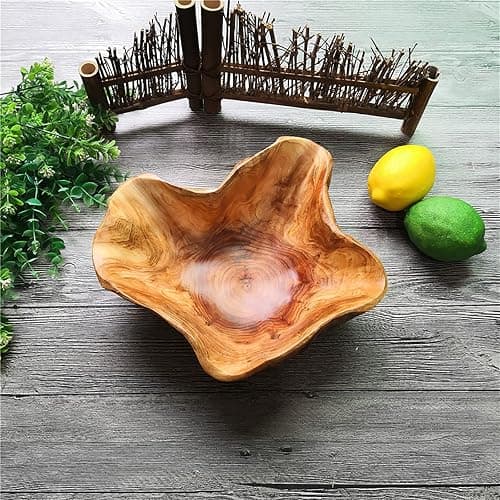 JFFLYIT Creative Wood Bowl Root Carved Bowl Handmade Natural Real Wood Candy Serving Bowl (9"-10") thumbnail 6