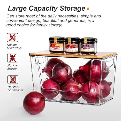 Pantry Organizers Storage, 2 Pack Onion and Potato Storage Bins Large Capacity Kitchen Counter Bins for Garlic, Fruit, Vegetable, Can Storage Countertop Organizer (12" x 7" x7") thumbnail 4