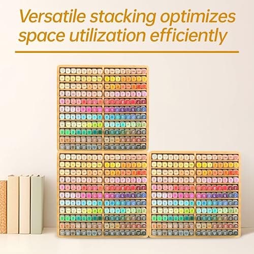 walowalo Marker Organizer Hold 176 Markers Birthday Gifts Bamboo Pen Holder Art Supply Pencil Storage Organizer with 22 Compartments All-in-One Marker Storage for Home Office Desk Classroom thumbnail 8