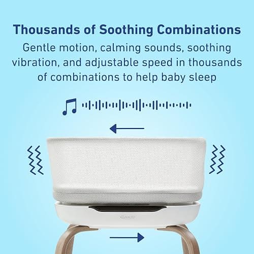 Graco SmartSense Soothing Baby Bassinet | SmartSense Soothing Bassinet, Detects & Responds to Cries, Gentle Rocking Motion, Newborn to 6 Months, Safe Sleep Environment thumbnail 4