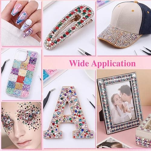 8500 StüCk Strasssteine Nägel, 2/3mm Glitzersteine Nägel Mit Pinzette Und Stift, Flache RüCkseite Kristall Rhinestones Gem,Für Nageldekoration Bekleidung Basteln Diy thumbnail 7