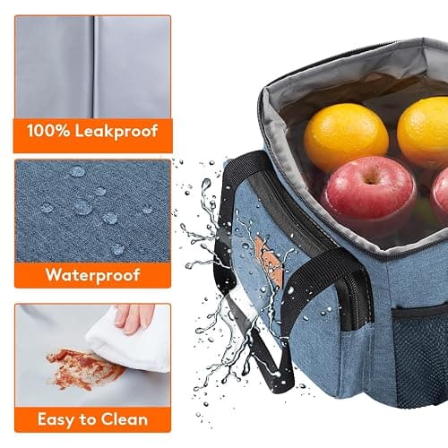 Lifewit Medium Lunch Bag, Insulated Lunch Box, Soft Cooler Cooling Tote for Adult Men Women, Light Blue 12-Can (9L) thumbnail 6