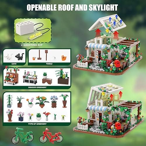 Flower House Building Set Toy with Led Light,Birthday Gifts for 6+ Girls Adult,Compatible with Lego(948 Pieces) thumbnail 5
