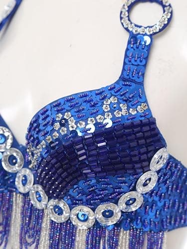 Miutii Women Shiny Sequins Beaded Tassel Underwired Bra Rave Belly Dance Crop Tops Party Clubwear thumbnail 5