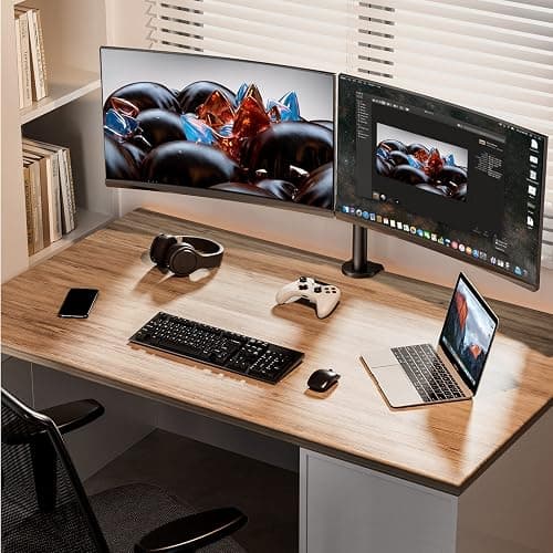 ErGear Dual Monitor Stand for 13 to 32 Inch Screens, Dual Monitor Arm Ergonomic Viewing Angle - Adjustable Tilt 90°/ Swivel 180°/ Rotate 360°/ VESA 75/100mm thumbnail 2