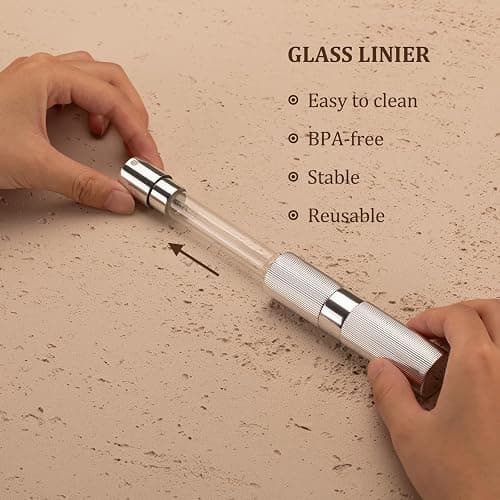 LISAPACK Perfume Travel Refillable Bottle - Atomizer Cologne Spray for Men Portable - Mini Sprayer Empty for Refill - Small Size 8ML Striped (Grey, Black, Silver) thumbnail 8
