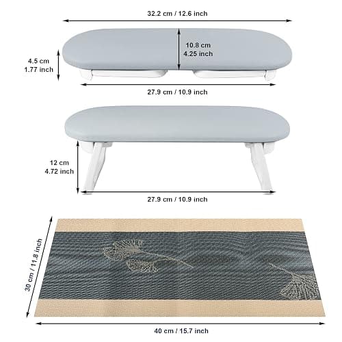 Diesisa Nail Arm Rest, Foldable PU Leather Nail Hand Rest For Nails Tech with Table Mat, Soft Hand Rest for Acrylic Nails/Nail Hand Pillow for Manicure Salon Use thumbnail 7