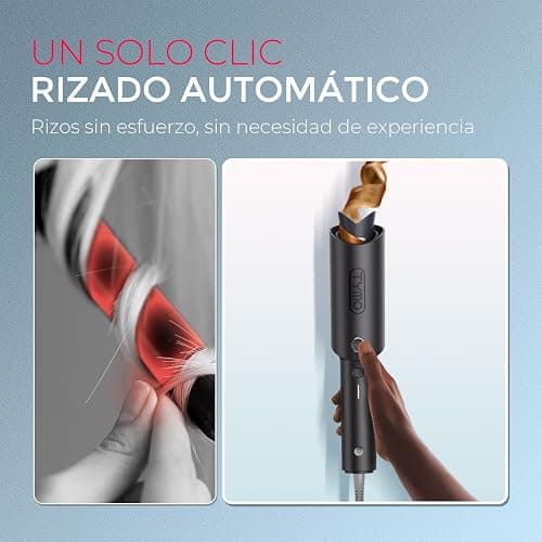 TYMO CURLPRO Rizador de Pelo Automático - Portátil Moldeador Tenacilla de Pelo Automatico de 32 mm, 160-210℃, Rizos Grandes Fácilmente, Plancha Pinzas Rizadora Cerámica, Antiquemaduras, Gris Metálico thumbnail 2