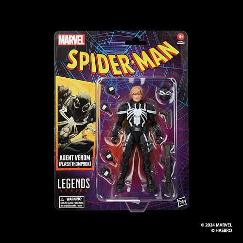 Marvel Legends Series Agent Venom (Flash Thompson), Retro Comics Collectible 6-Inch Scale Action Figure thumbnail 3