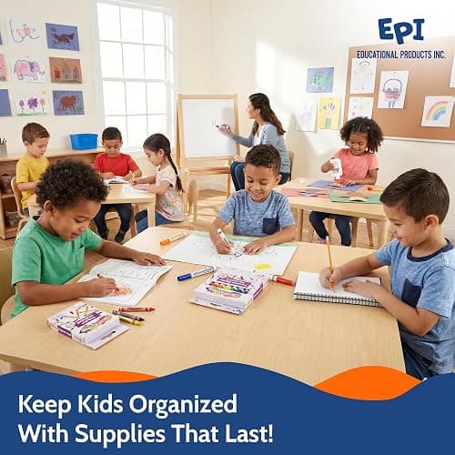 EPI Essentials Back to School Supplies for Kids – 54 Items in Kit – Kindergarten to 1st Grade School Supply Packs – Wide-Ruled Bundle with Composition Notebooks – Suitable for Homeschooling thumbnail 8