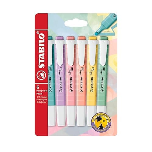 STABILO swing cool Pastel - Highlighter | Pack of 6 - Assorted Colours - Image 1