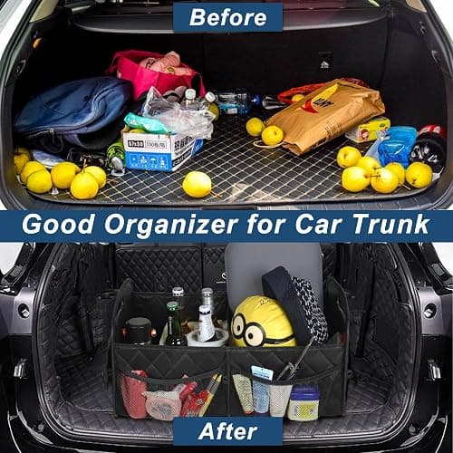 Deosk Car Trunk Organizer for SUV, Car Organizers and Storage with Reinforced Handles, Car Accessories for Women/Men 50LWaterproof Polyester Trunk Organizer, Black thumbnail 5