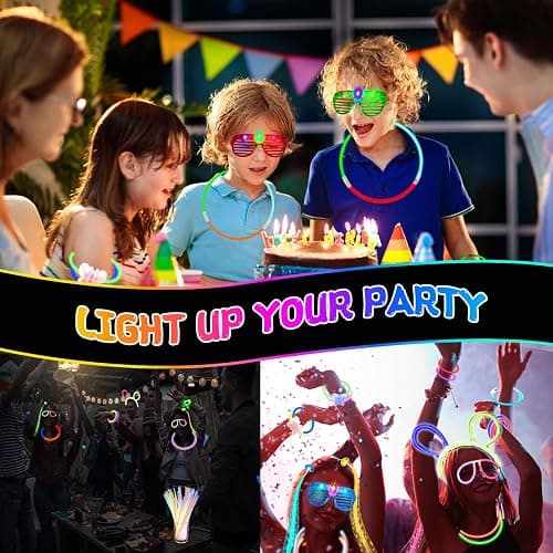 FODYNE 170 PCS Glow in the Dark Party Supplies Adult kids party favors, LED Glasses, Glow Hair Clips, Glow Glasses Molds, glow sticks bulk party pack, Glow bracelets, Glow Spinner bracelet thumbnail 6