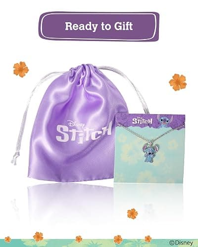 Disney Stitch Necklace for Women Official License, 16"+3" Fashion Pave Crystal Stitch Jewelry for Women thumbnail 6