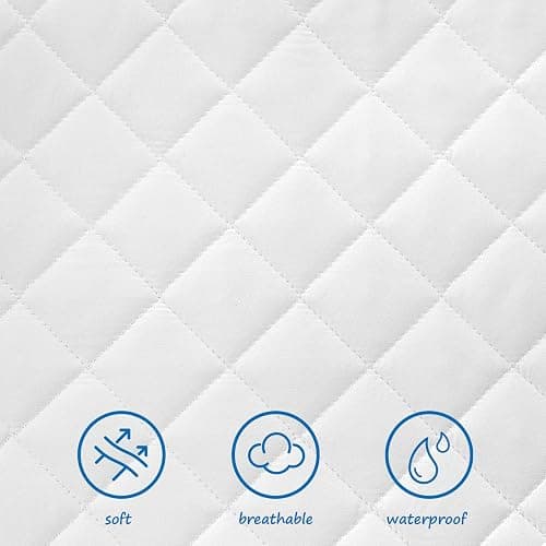 Bassinet Mattress Pad Cover 2 Pack Quilted Bassinet Mattress Protector Waterproof Bassinet Sheets (32"x17") for Boys & Girls, Fit for Hourglass/Oval Bassinet Mattress, White - Bassinet (32"x 17") thumbnail 4