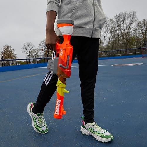 Nerf Fortnite HR Dart Blaster, Ruff Wrap Design, 6-Dart Elite Clip, 6 Nerf Elite Darts, Rotating Bolt Action, Detachable Barrel thumbnail 10