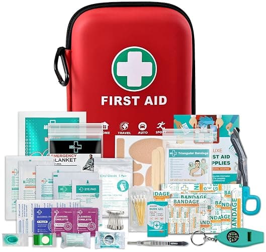 First Aid Kit - 170 Pieces Hard Case and Lightweight - Includes Instant Cold Pack,Emergency Blanket for Travel, Home, Office, Vehicle thumbnail 9