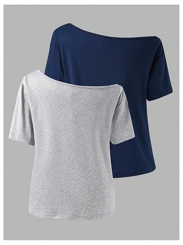 RoseSeek Girl's Off The Shoulder Tops Short Sleeve Cute Summer T Shirts for Teens Girls Y2k Tops Trendy thumbnail 2