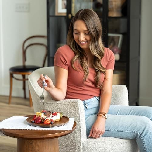 Oria Cook Large Glass Salad Bowl with Lid Set, 5.7 L Decorative Glass Mixing Bowl, Trifle and Serving Bowls with Lids as Cheese Charcuterie Board and Plate, Comes with Wood Serving Utensils thumbnail 9