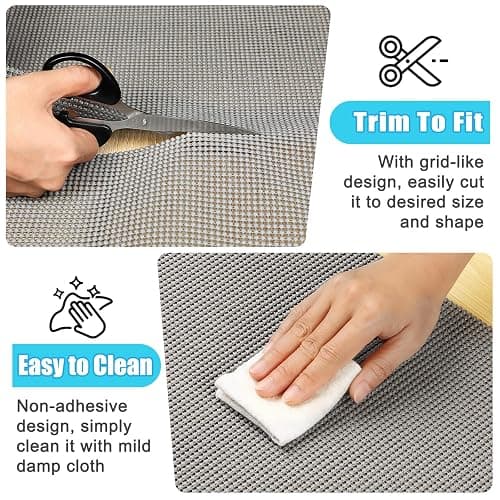 Songrey Non-Slip Shelf Cabinet and Drawer Liner, 12IN x 20FT, Dark Gray | No Adhesive Residue, Strong Grip, Thick PVC Mat, for Kitchen Shelves, Bathroom Drawers, Home Essentials, Snip to Fit thumbnail 5