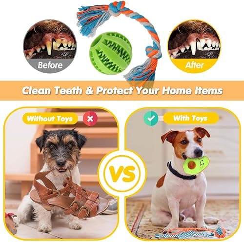 Zeaxuie 25 Pack Luxury Dog Chew Toys for Puppy, Dog Toys with Ropes, Treat Ball and Squeaky Puppy Toys for Teething Small Dogs thumbnail 6