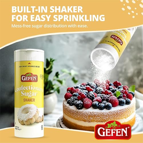 Gefen Confectioners Sugar Shaker, 8.8oz | Powdered Sugar Duster | Corn Free | Gluten Free | Premium Confection Sugar | Kosher thumbnail 3