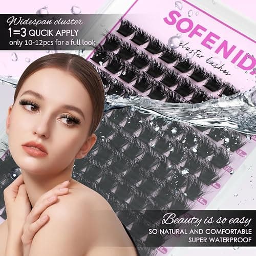 SOFENIDA Lash Clusters Kit Thick 200D Lash Extension Kit 10-18mm Volume Cluster Lashes D Curvature Cluster Eyelash Extensions DIY Lash Extension kit at Home(200D-10-18MIX Thick Kit) thumbnail 5