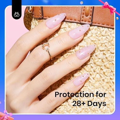 Beetles Rubber Base Builder Nail Gel - White Nude Pink Glitter French Tip Base Color Gel Polish Set for Manicure Strengthener Long Lasting Soak Off U V LED Nail Art thumbnail 6
