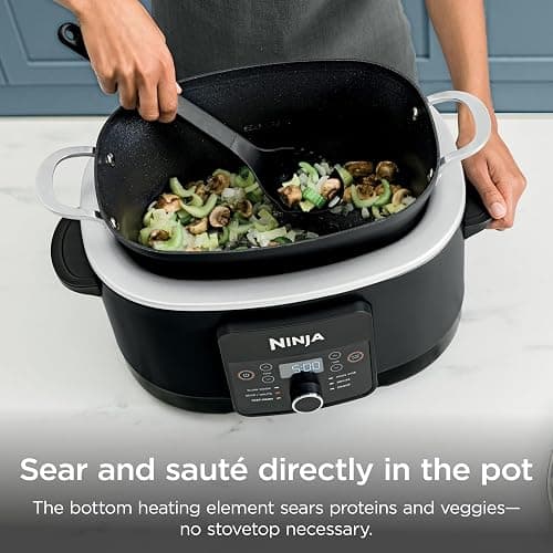 Ninja® 12-in-1 PossibleCooker™ PLUS | 8.5-qt - Sous Vide & Proof Multi-Cooker | Slow Cooker, Dutch Oven & More | Glass Lid & Integrated Spoon | Nonstick | Oven Safe Pot to 500°F | Black | MC1010 thumbnail 6