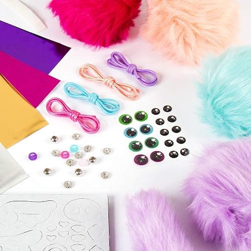 Make It Real DIY Cuddle Mob Kit - Create 4 Adorable Pom Pom Characters with 36 Pieces - All-in-One Arts & Crafts Set for Tweens & Girls - Fun, Skill-Building Craft for Kids Ages 8+ Creative Gift thumbnail 2
