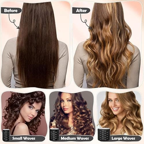Thermal Rollers for Hair, 24PCS Jumbo Rollers Hair Curlers with Clips, Large Roller with 63mm 48mm 36mm Self Grip Thermal Hair Roller for Long Medium Short Hairs Volume thumbnail 6